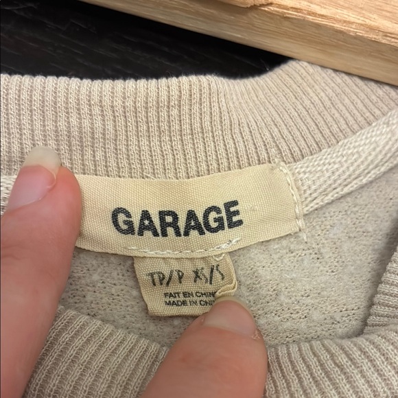 Garage Cream Boxy Cropped Sweatshirt - Picture 2 of 2